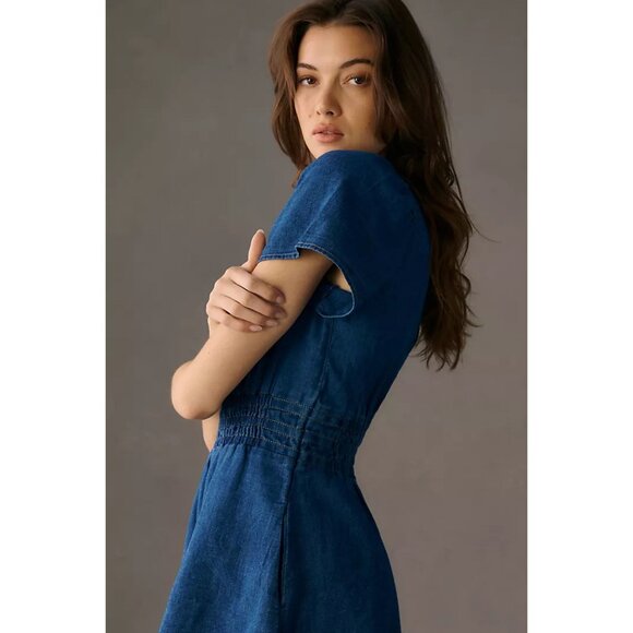 Anthropologie Blue The Somerset Romper Size 1X 41174 - Picture 2 of 12